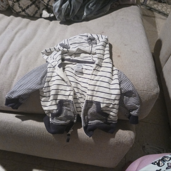Carter's Baby Zip-Up Striped Hoodie Jacket - 3M - Picture 1 of 3